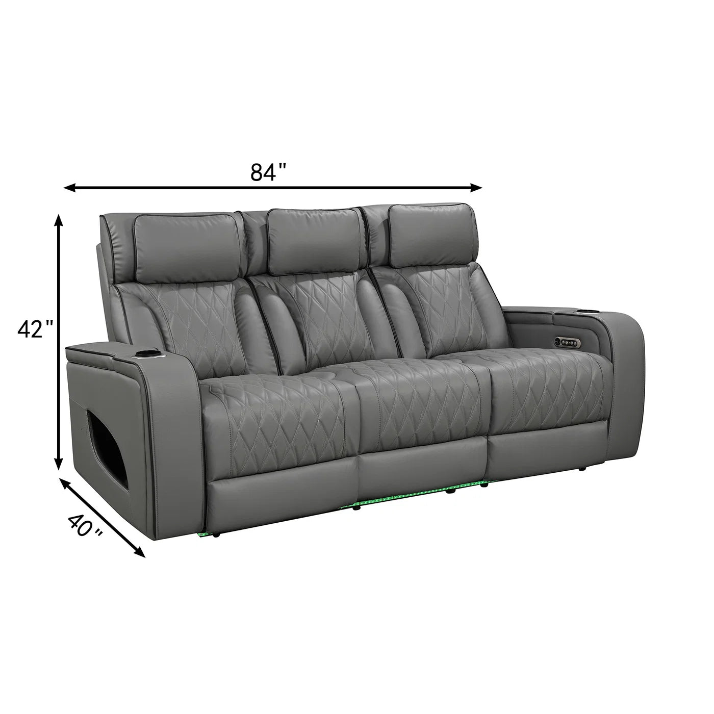 Slate Gray Luxury Power Reclining Seating