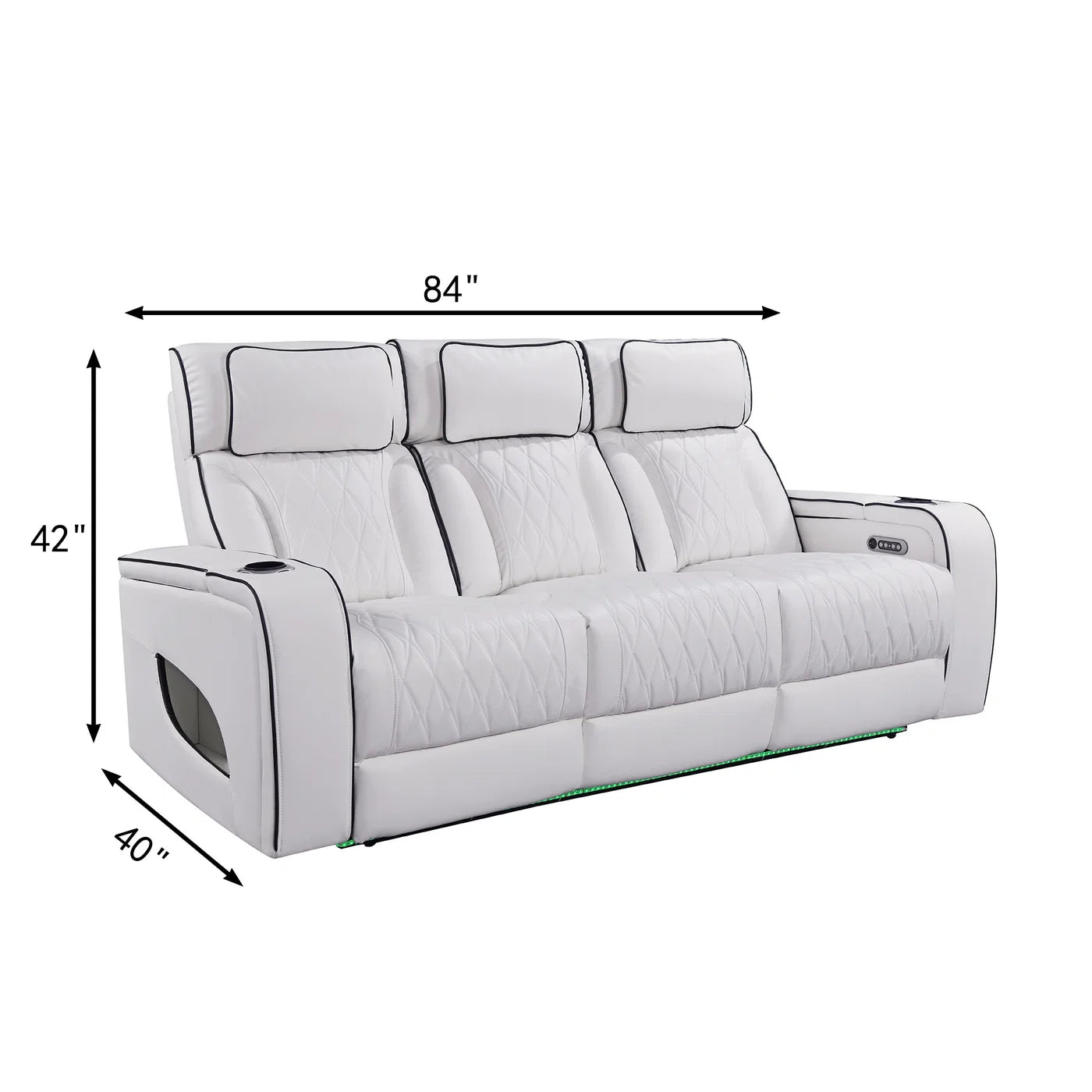 Pearl White Luxury Power Reclining Seating