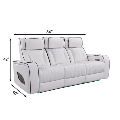 Pearl White Luxury Power Reclining Seating