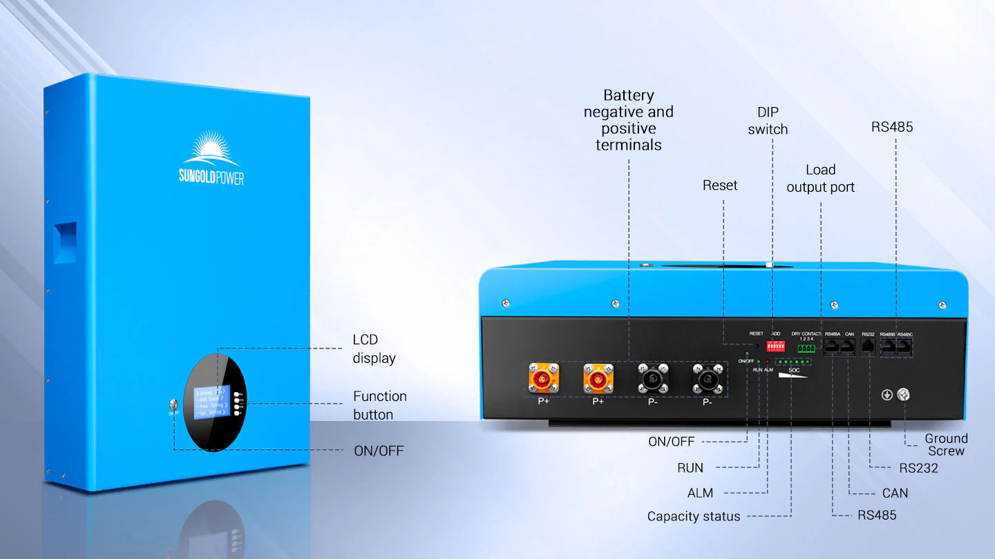 Sungold Power 5.12KWH Powerwall LiFePO4 Lithium Battery