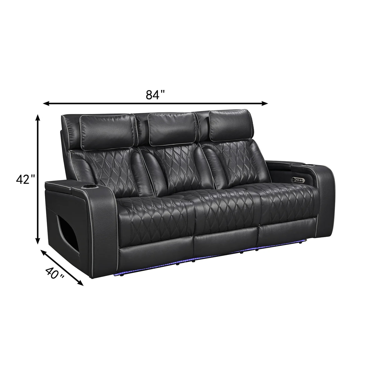 Onyx Black Luxury Power Reclining Seating