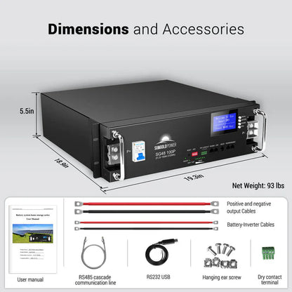 Sungold Power 48V 100AH Server Rack LiFePO4 Lithium Battery