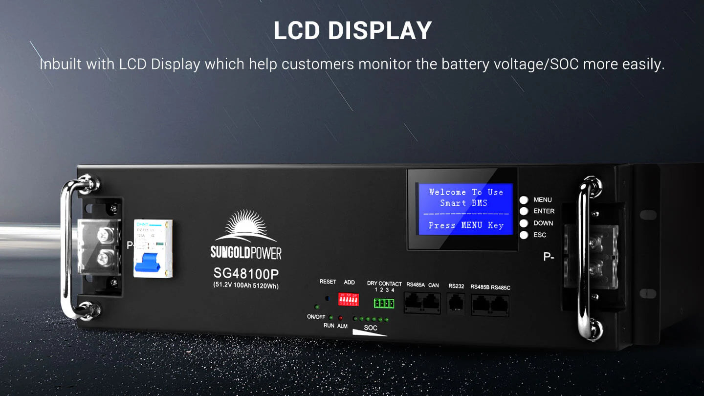 Sungold Power 48V 100AH Server Rack LiFePO4 Lithium Battery
