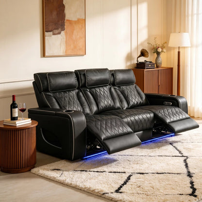 Onyx Black Luxury Power Reclining Seating