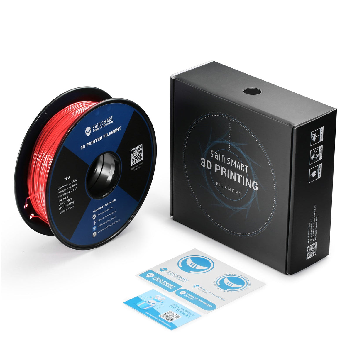 SainSmart Cyberpunk Neon TPU Filament Bundle – 5 Colors | 1.75mm Flexible 3D Printing Filament