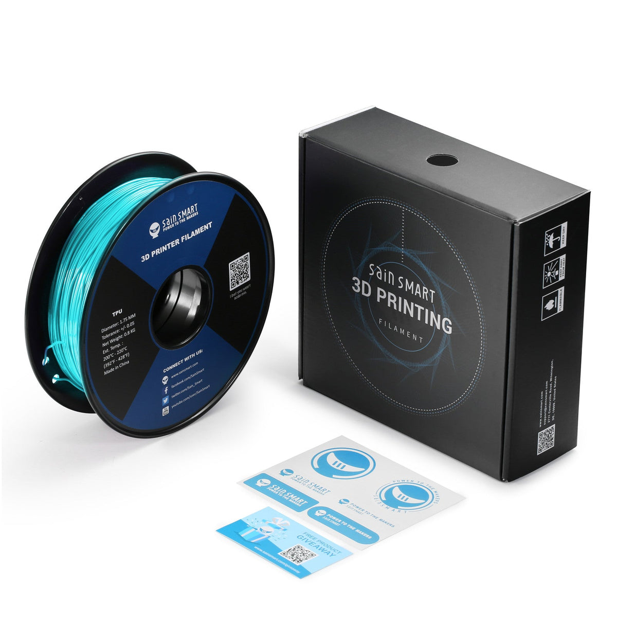 SainSmart Cyberpunk Neon TPU Filament Bundle – 5 Colors | 1.75mm Flexible 3D Printing Filament