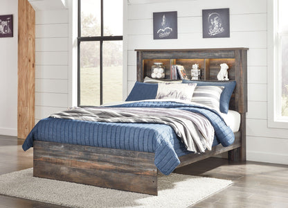 Drystan Rustic Bookcase Bed – LED Lighting & Storage Options