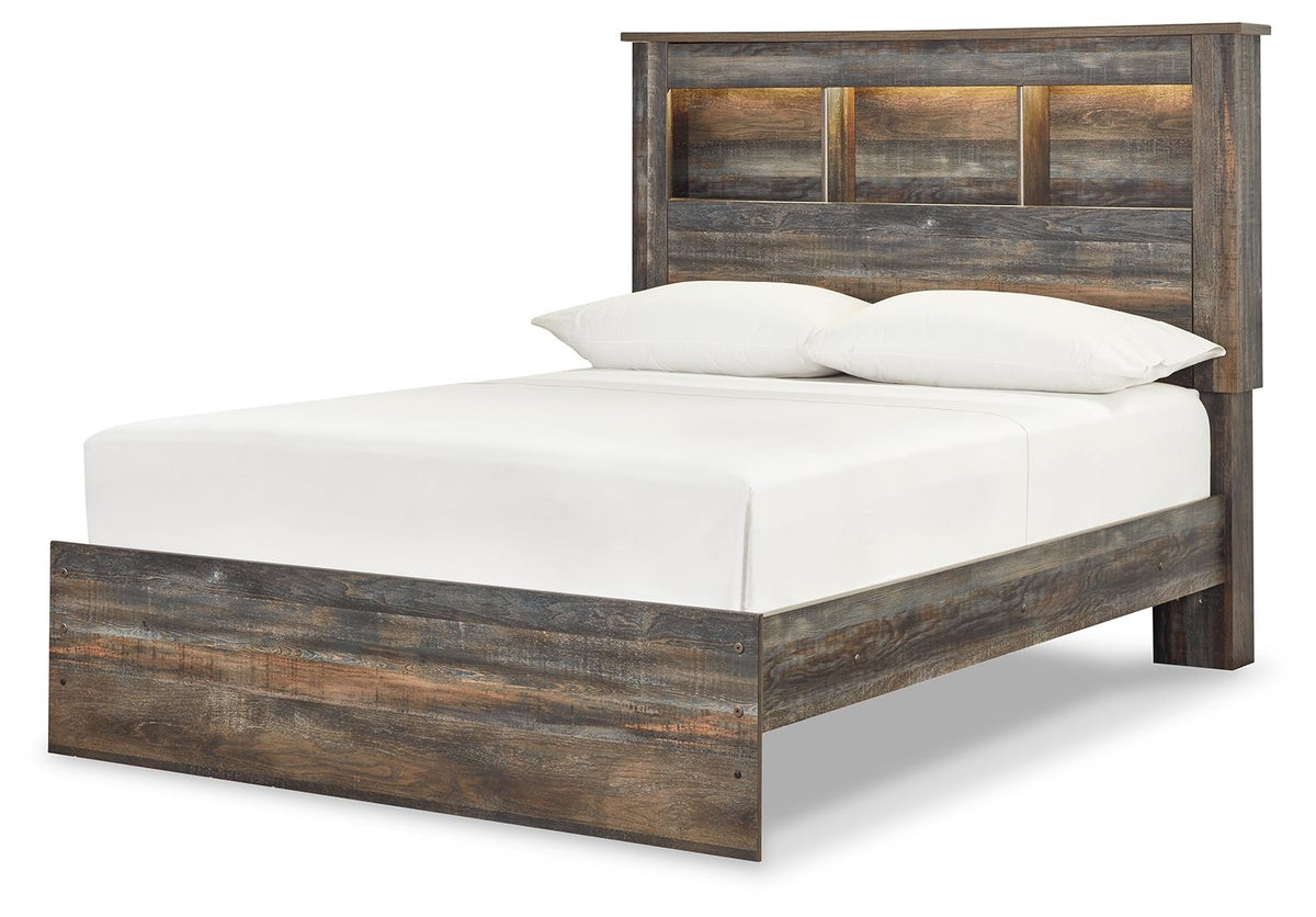 Drystan Rustic Bookcase Bed – LED Lighting & Storage Options