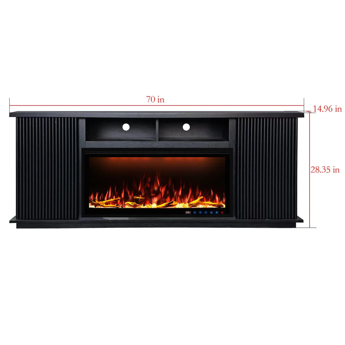 Okoume Veneer 70" Fireplace TV Stand