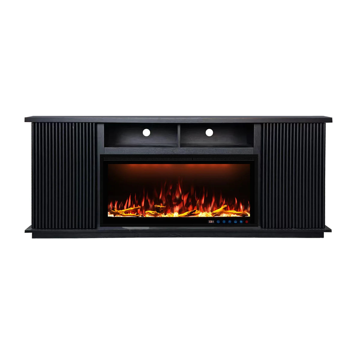 Okoume Veneer 70" Fireplace TV Stand