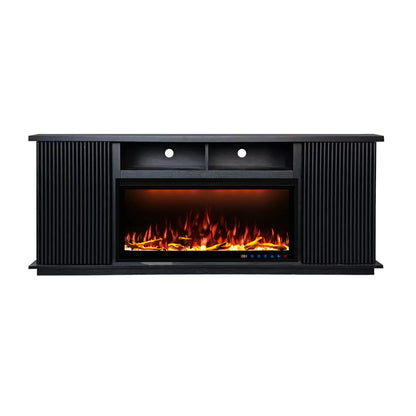Okoume Veneer 70" Fireplace TV Stand