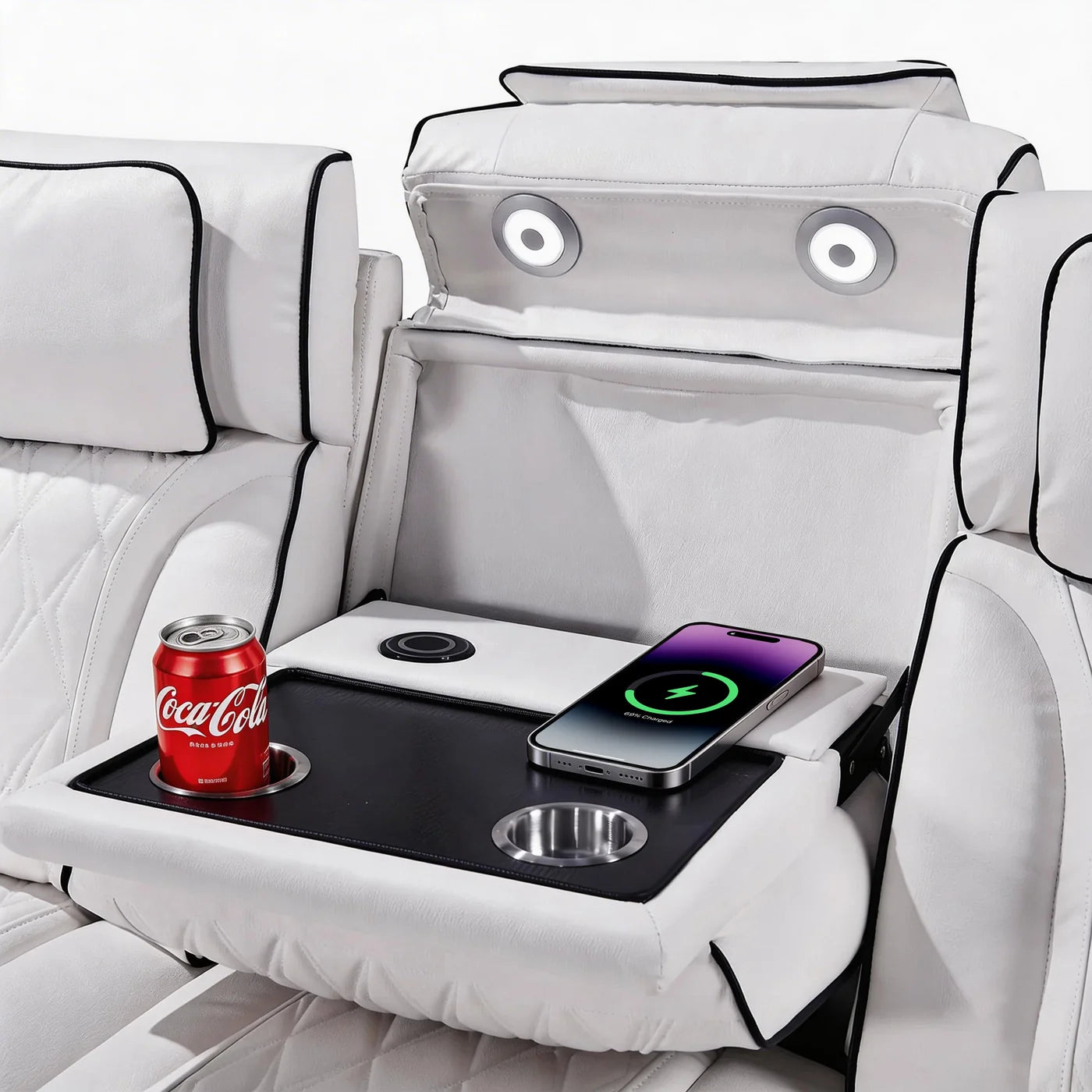 Pearl White Luxury Power Reclining Seating
