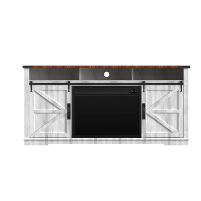 70" Light Modern Fireplace TV Stand