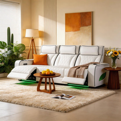 Pearl White Luxury Power Reclining Seating