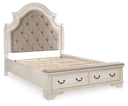 Realyn French Country Upholstered Storage Bed – Antique White