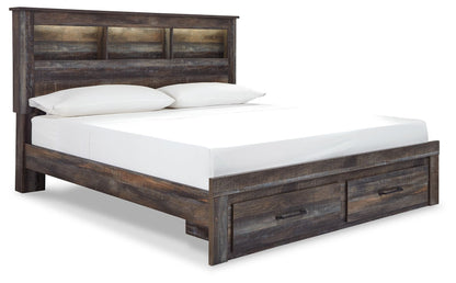 Drystan Rustic Bookcase Bed – LED Lighting & Storage Options