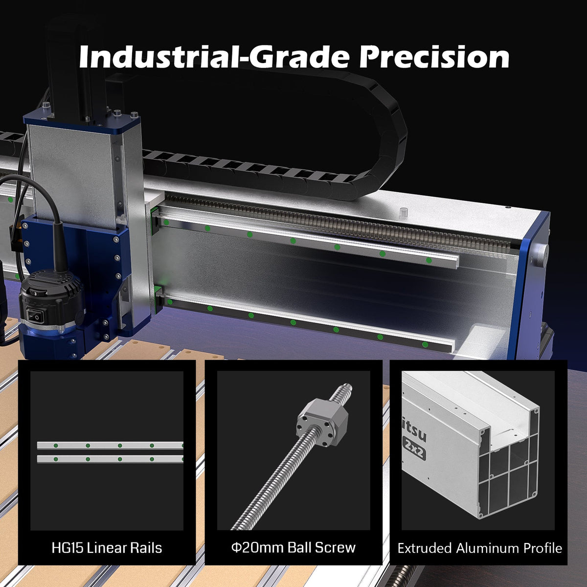 Genmitsu PROVerXL 2x2 CNC Router – 710W Spindle & Precision Cutting and Engraving