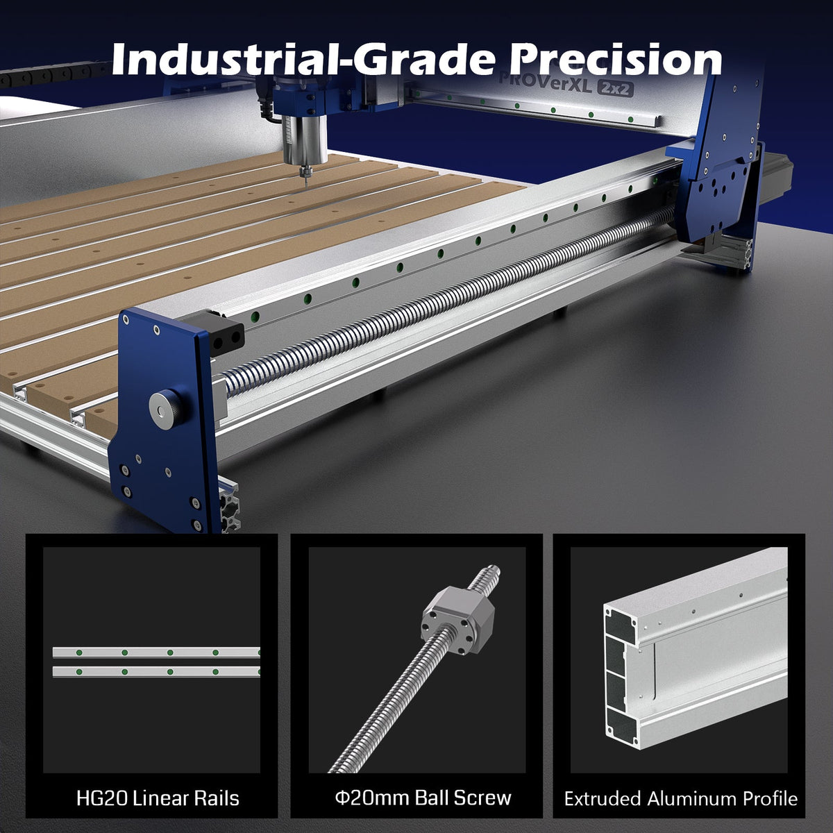 Genmitsu PROVerXL 2x2 CNC Router – 710W Spindle & Precision Cutting and Engraving