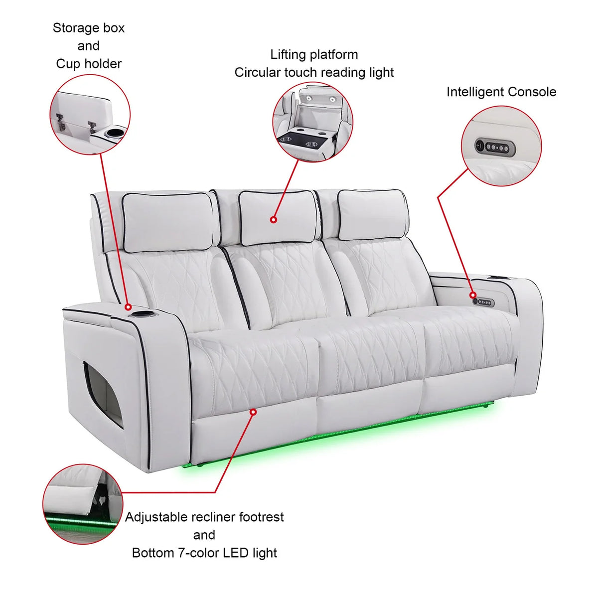 Onyx Black Luxury Power Reclining Seating