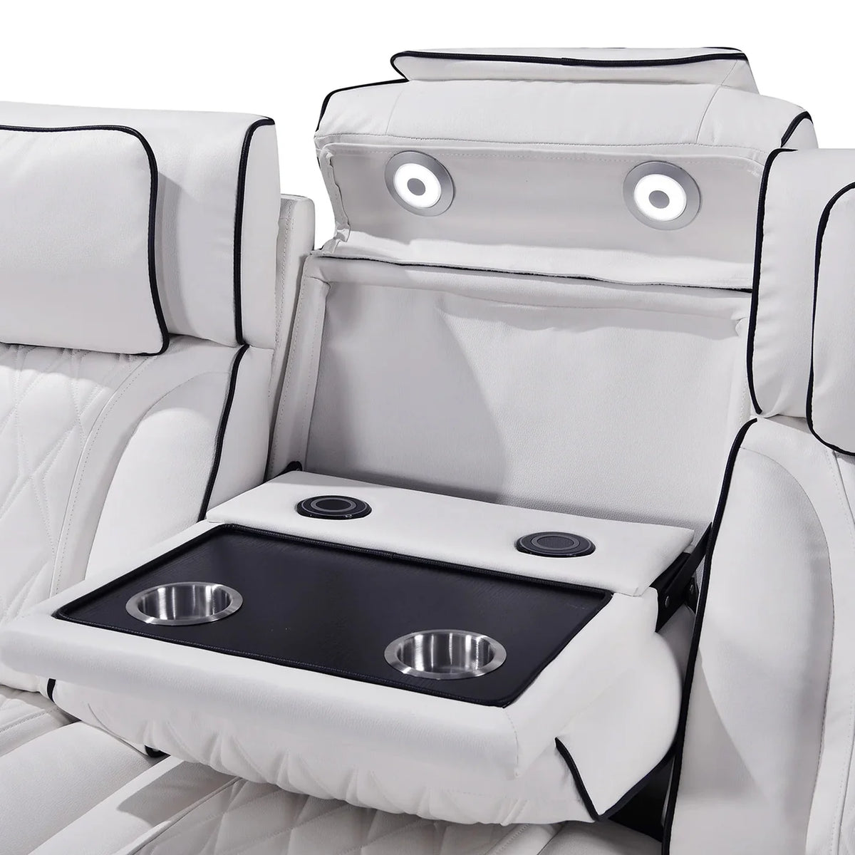 Pearl White Luxury Power Reclining Seating