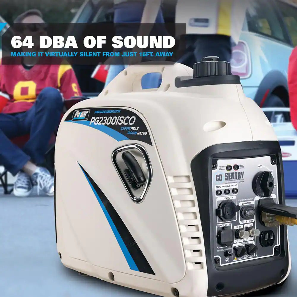 Super Quiet 2,300-Watt/1,800-Watt Portable Inverter Generator + Advanced CO Shutoff