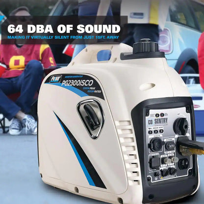 Super Quiet 2,300-Watt/1,800-Watt Portable Inverter Generator + Advanced CO Shutoff