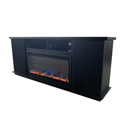 Okoume Veneer 70" Fireplace TV Stand