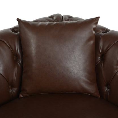Man Cave Chesterfield Sofa - 5 Seat PU Leather