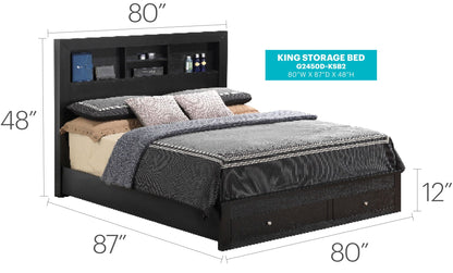 Classic Wood Storage Bed – Multiple Sizes & Finishes