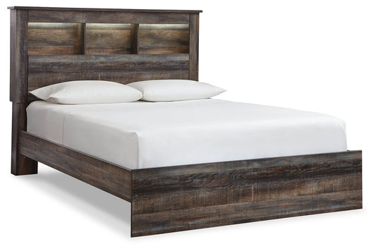 Drystan Rustic Bookcase Bed – LED Lighting & Storage Options