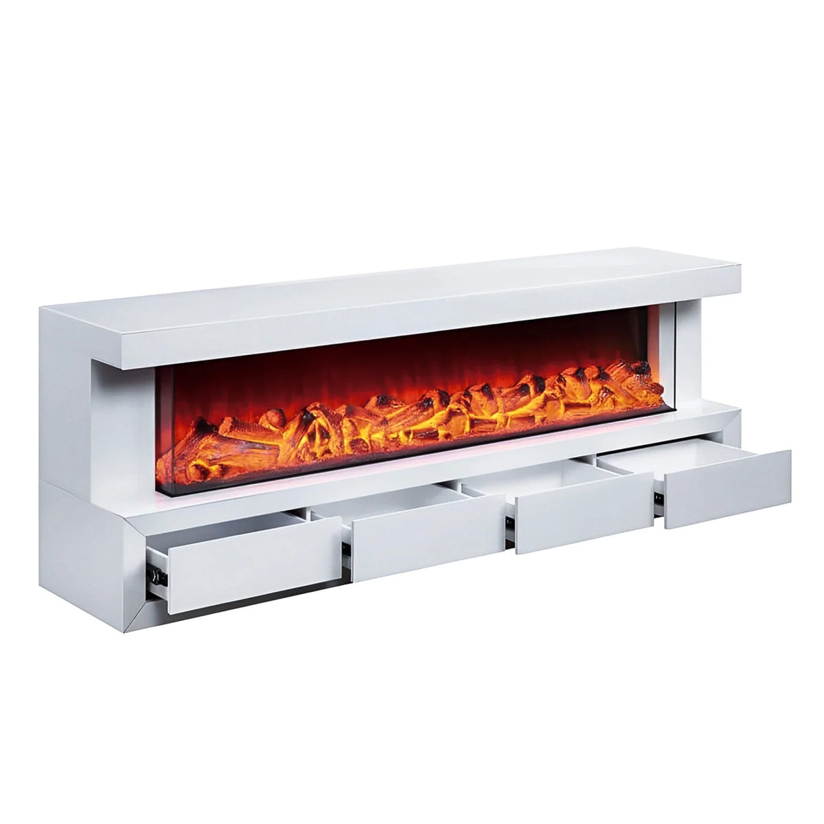 70" TV Stand LED Heating Function Fireplace