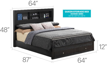 Classic Wood Storage Bed – Multiple Sizes & Finishes