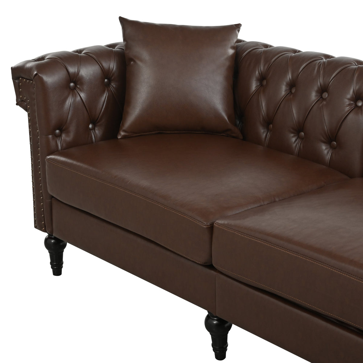 Man Cave Chesterfield Sofa - 5 Seat PU Leather