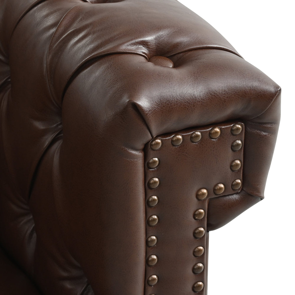 Man Cave Chesterfield Sofa - 5 Seat PU Leather