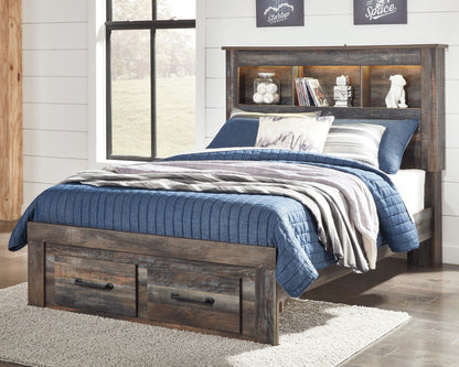 Drystan Rustic Bookcase Bed – LED Lighting & Storage Options