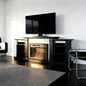 Black Okoume Veneer Fireplace TV Stand