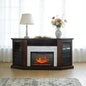 Deep Cherry Okoume Veneer Fireplace TV Stand with Bluetooth