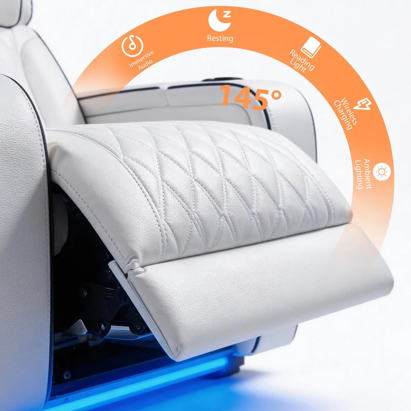 Pearl White Luxury Power Reclining Seating