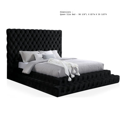 Luxe Tufted Platform Bed – Oversized Headboard & Upholstered Frame