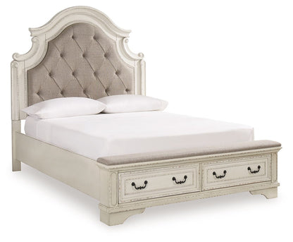 Realyn French Country Upholstered Storage Bed – Antique White