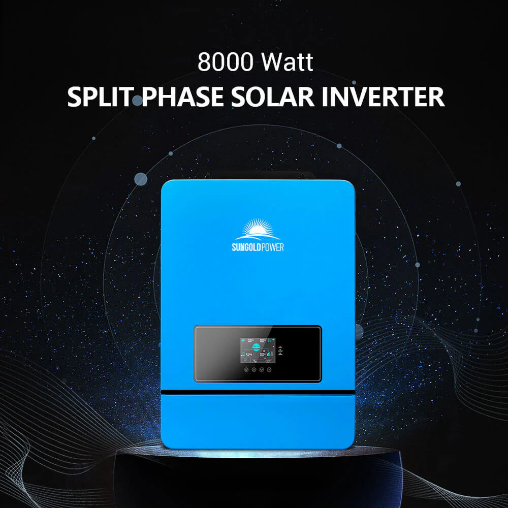 Sungold Power Off-Grid Solar Kit 8000W 48VDC 120V/240V LifePo4 10.24KWH-16.07KWH Lithium Battery 8 X 415 Watts Solar Panels