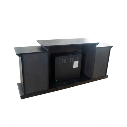 Black Okoume Veneer Fireplace TV Stand