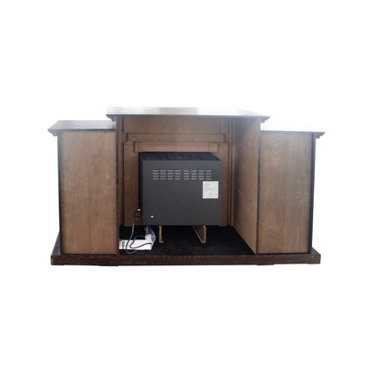 Dark Mahogany Ash Wood Veneer Fireplace TV Stand