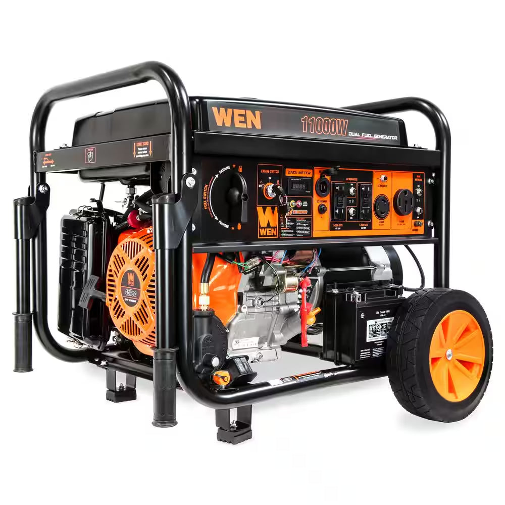 11,000-Watt 120V/240V Dual Fuel Portable Gas/Propane Generator + CO Watchdog
