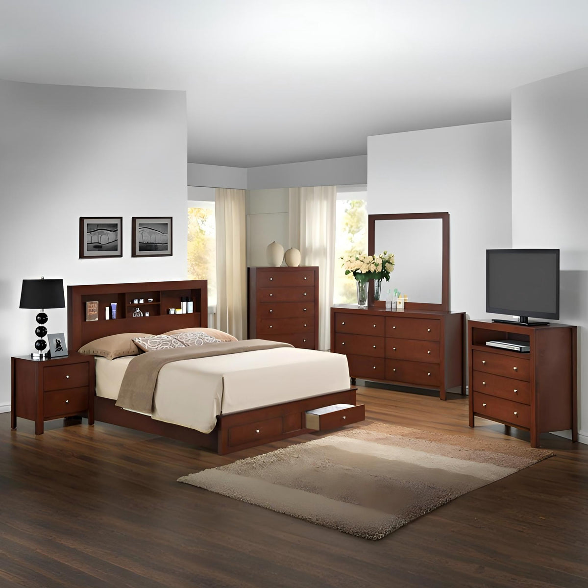 Classic Wood Storage Bed – Multiple Sizes & Finishes
