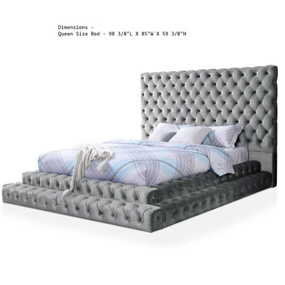 Luxe Tufted Platform Bed – Oversized Headboard & Upholstered Frame