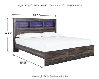 Drystan Rustic Bookcase Bed – LED Lighting & Storage Options