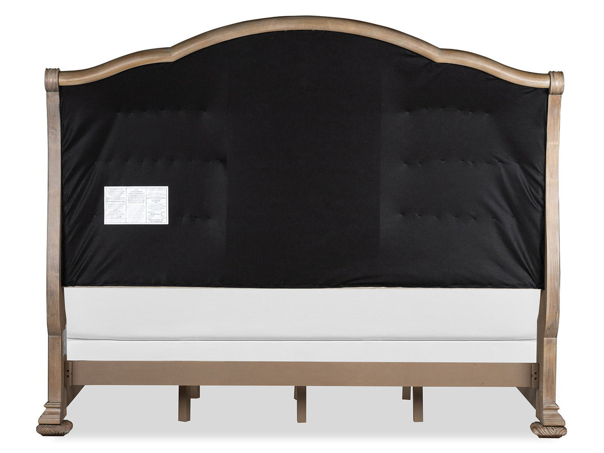Marisol Luxury Upholstered Sleigh Bed – Elegant Fawn Finish