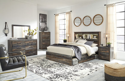 Drystan Rustic Bookcase Bed – LED Lighting & Storage Options