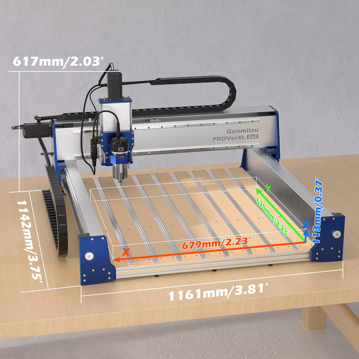 Genmitsu PROVerXL 2x2 CNC Router – 710W Spindle & Precision Cutting and Engraving